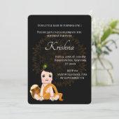 Niedliche Krishna-Geburtstagskarte - Krishna art Einladung (Stehend Vorderseite)