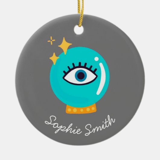 Niedliche Kristallkugel Keramik Ornament (Vorne)