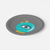 Niedliche Kristallkugel Pappteller (Schrägansicht)