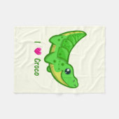 Niedliche Krokodil-Liebe kawaii Cartoonkinder Fleecedecke (Vorderseite (Horizontal))