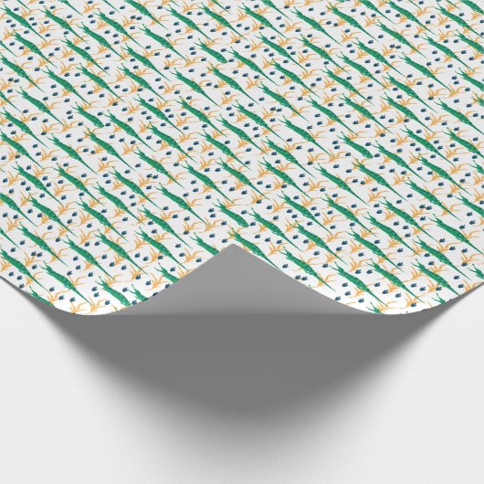 Niedliche Krokodile Cartoon Vintages Muster Geschenkpapier (Ecke)