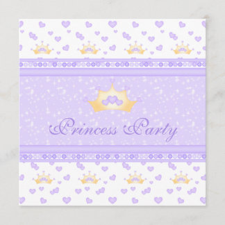 Niedliche Kronprinzessin Lila Geburtstagspartei Einladung