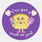 Niedliche Kruste am Valentinstag Runder Aufkleber (Vorderseite)