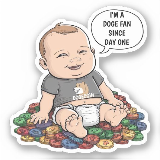 Niedliche Kryptokid Aufkleber (Vorderseite)