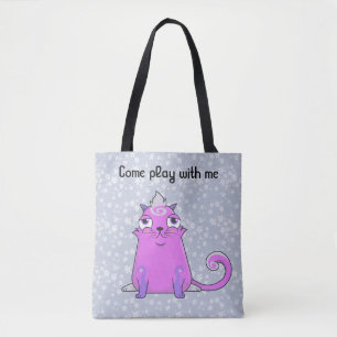 Niedliche Kryptokitty Bella will Tote Bag spielen Tasche