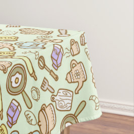 Niedliche Küche Geschirr Grüne Tischdecke