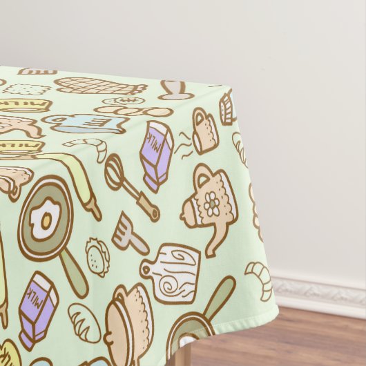 Niedliche Küche Geschirr Grüne Tischdecke (Beispiel)