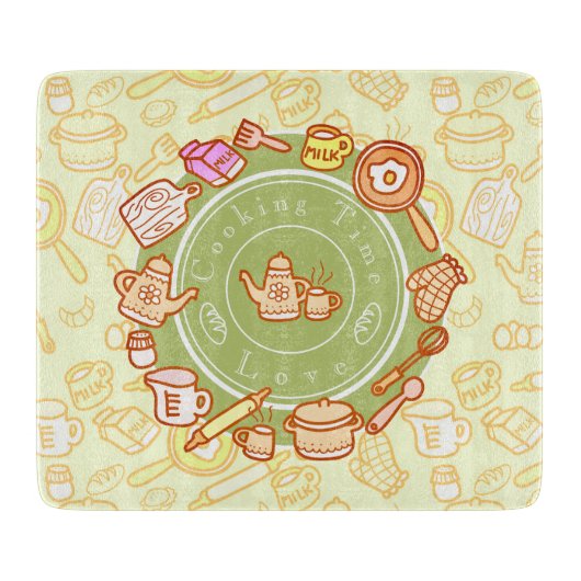 Niedliche Küche Grün Schneidebrett (Vorderseite)