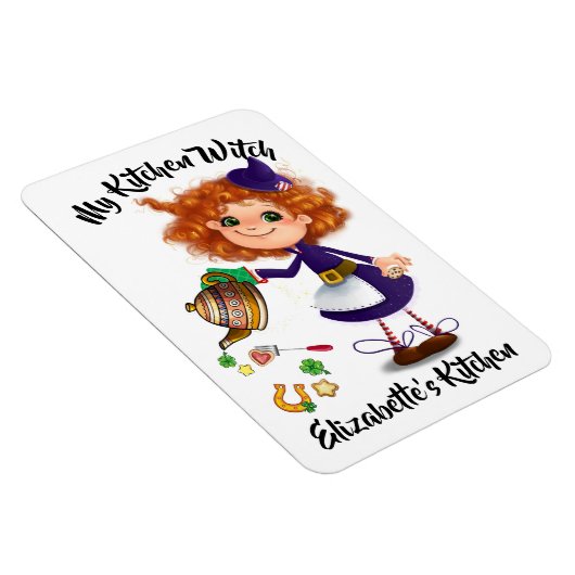 Niedliche Küche Hexe / Hütte Hexenmagnet Magnet (Rechte Seite)