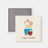 Niedliche Küche mit rotem Apple Magnet (Vorderseite/Rückseite)