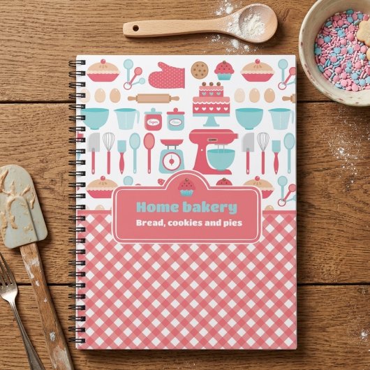 Niedliche Küche Thema Backen Red Gingham Notizblock