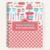 Niedliche Küche Thema Backen Red Gingham Rezepte Notizblock (Vorderseite)
