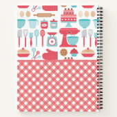 Niedliche Küche Thema Backen Red Gingham Rezepte Notizblock (Rückseite)