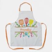 Niedliche Küche Utensils Personalisiert Schürze (Vorderseite)