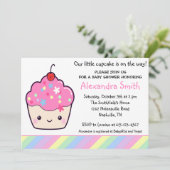 Niedliche Kuchen-Baby-Dusche Einladung (Stehend Vorderseite)