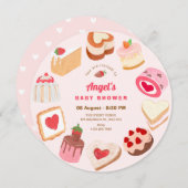 Niedliche Kuchen Babydusche Einladung (Vorne/Hinten)