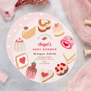 Niedliche Kuchen Babydusche Einladung