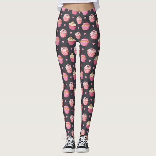 Niedliche Kuchen-Druck-Leggings Leggings (Vorderseite)
