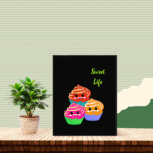 Niedliche Kuchen Fotodruck