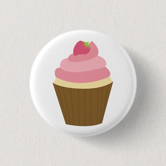 Niedliche Kuchen-Illustration Button (Vorderseite)