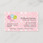 Niedliche Kuchen-Pop-Bäckerei Visitenkarte (Rückseite)