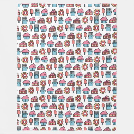 Niedliche Kuchen und Desserts Fleecedecke (Vorderseite)