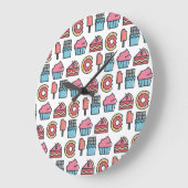 Niedliche Kuchen und Desserts Große Wanduhr (Winkel)