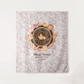 Niedliche Küchengeschirr Braunband Wandteppich (Vorderseite)