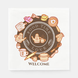 Niedliche Küchengeschirr Brown Serviette