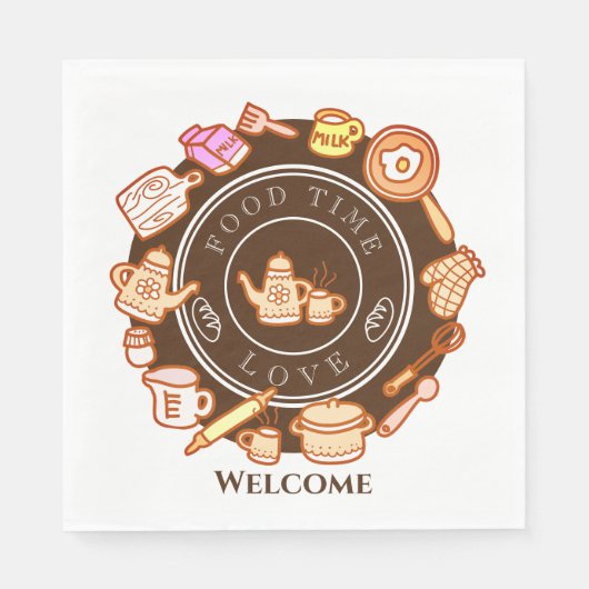 Niedliche Küchengeschirr Brown Serviette (Vorderseite)