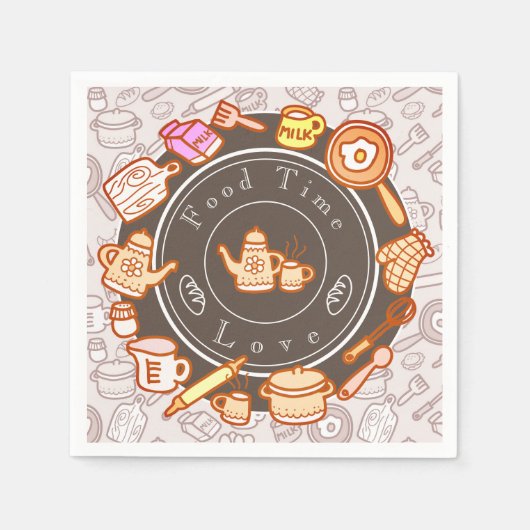 Niedliche Küchengeschirr Brown Serviette (Vorderseite)