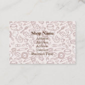 Niedliche Küchengeschirr Brown Visitenkarte (Rückseite)