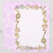 Niedliche Küchengeschirr Rosa Blatt (Vorne/Hinten)