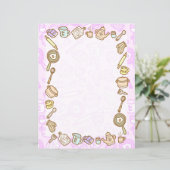 Niedliche Küchengeschirr Rosa Blatt (Stehend Vorderseite)