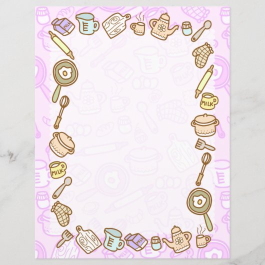 Niedliche Küchengeschirr Rosa Blatt (Vorderseite)