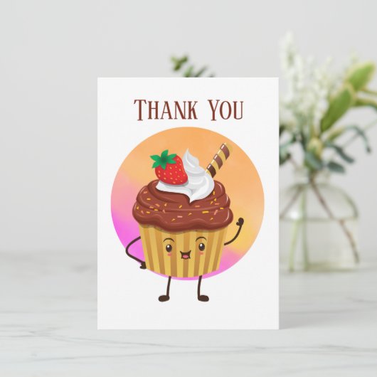Niedliche Kuchenhändler oder Bäcker Vielen Dank Dankeskarte (Stehend Vorderseite)