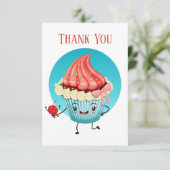 Niedliche Kuchenhändler oder Bäcker Vielen Dank Dankeskarte (Stehend Vorderseite)
