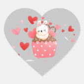 Niedliche Kuchenherzen Herz-Aufkleber (Vorderseite)