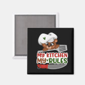 Niedliche Küchenregeln Wortart Koch tragen Magnet (Vorderseite/Rückseite)
