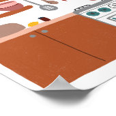 Niedliche Küchenschränke INDIVIDUELLE NAME Illustr Poster (Ecke)