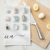 Niedliche Küchensymbole Geschirrtuch (Viertel Falte)