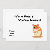 Niedliche Kuddelhamster-Party Einladung (Vorne/Hinten)