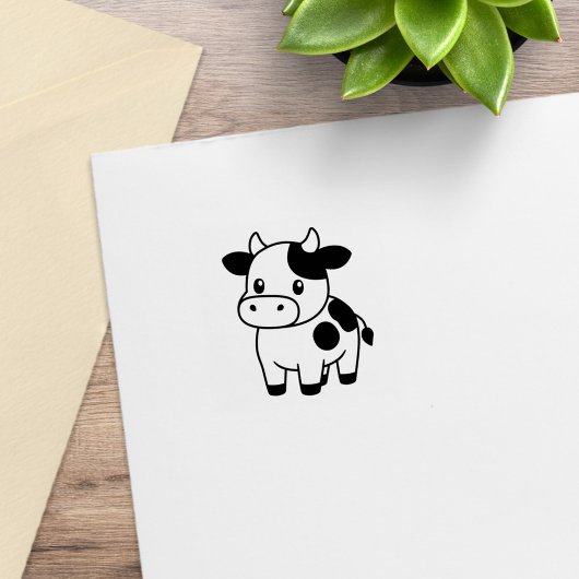 Niedliche Kuh 1x1 Gummistempel