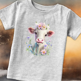 Niedliche Kuh am Sonntag Baby T-shirt