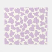 Niedliche Kuh Animal Print Muster Ästhetische Lila Fleecedecke (Vorderseite (Horizontal))