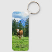 Niedliche Kuh auf der Weide, Fotografie Schlüsselanhänger (Rückseite)