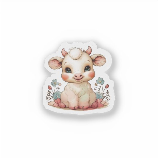 Niedliche Kuh Aufkleber (Vorderseite)