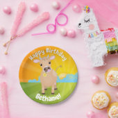 Niedliche Kuh aus Jersey personalisiert Geburtstag Pappteller (Party)