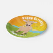 Niedliche Kuh aus Jersey personalisiert Geburtstag Pappteller (Schrägansicht)
