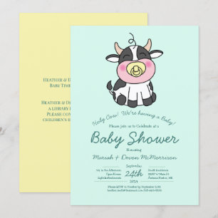 Niedliche Kuh Baby Dusche Kawaii Einladung